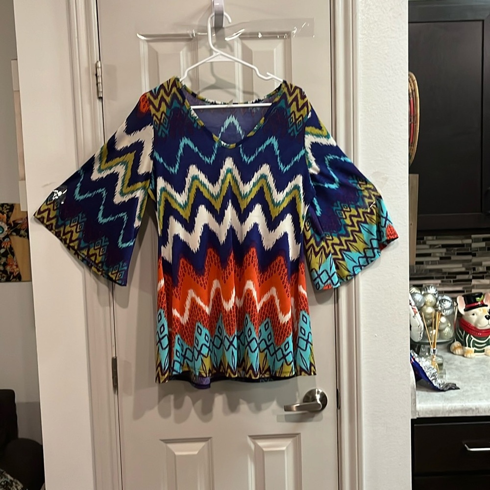 Val vintage Aztec pattern blouse